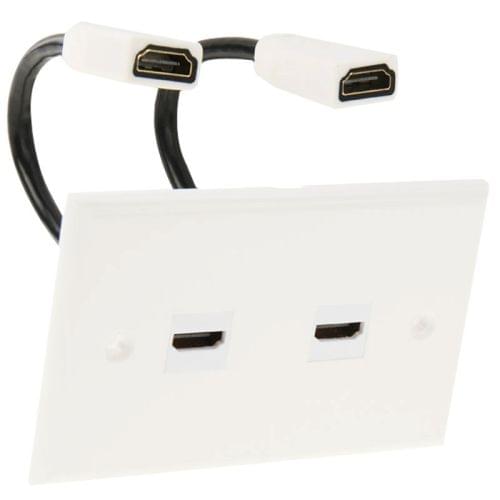 Dual HDMI Female to HDMI Female Cables Wall Plate Panel, Cable Length: 18.5cm