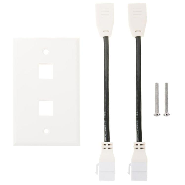 Dual HDMI Female to HDMI Female Cables Wall Plate Panel, Cable Length: 18.5cm