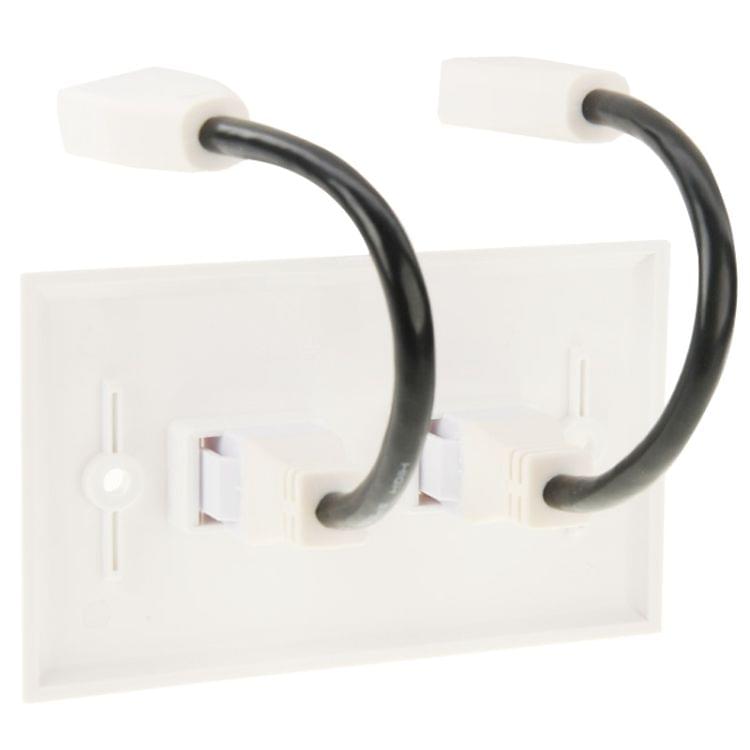 Dual HDMI Female to HDMI Female Cables Wall Plate Panel, Cable Length: 18.5cm