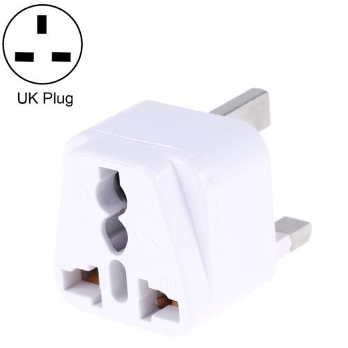 Portable Universal Socket to UK Plug Power Adapter Travel Charger (White)