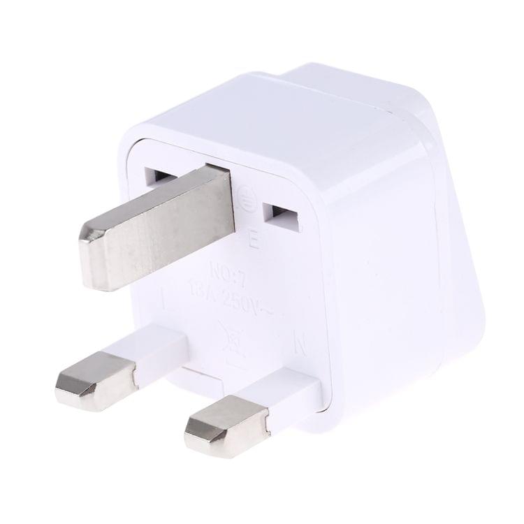 Portable Universal Socket to UK Plug Power Adapter Travel Charger (White)
