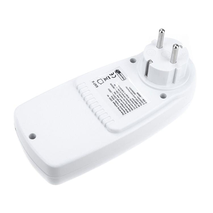 AC 230V 50Hz Max 16A LCD Display Energy Meter Watt Volt Voltage Power Analyzer Automatic Electricity Monitor Analyzer Power, EU Plug