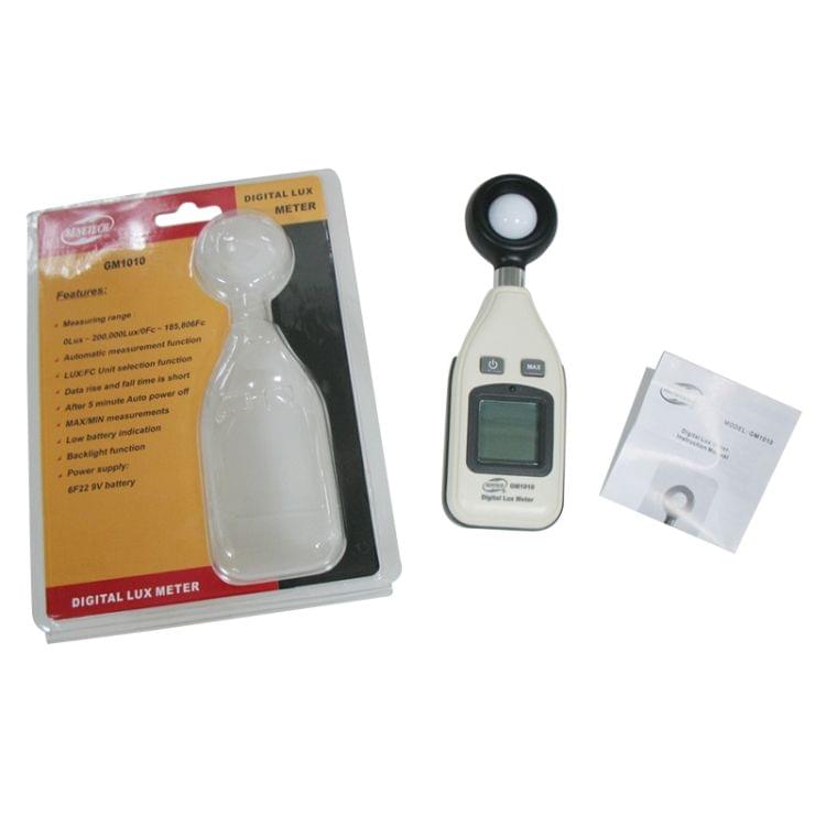 BENETECH Digital Light Lux Meter for Factory / School / House Various Occasion, Range: 0-200,000 Lux (GM1010)(White)