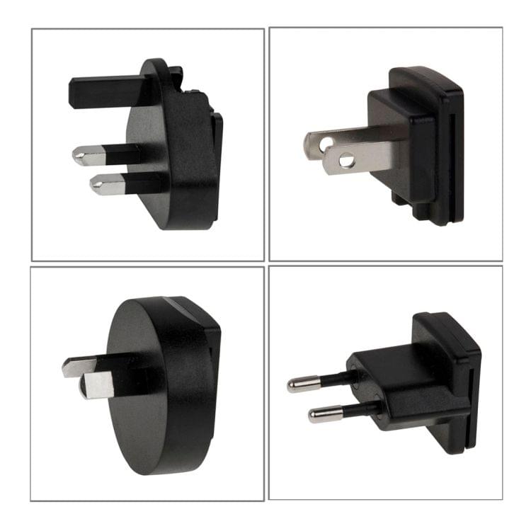 4 in 1 EU Plug + US Plug + UK Plug + AU Plug AC 100-240V to DC 12V 3A Power Adapter, Tips: 5.5 x 2.1mm, Cable Length: about 1.2m(Black)