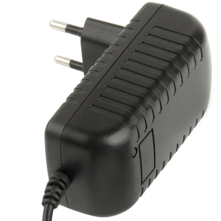 High Quality EU Plug AC 100-240V to DC 12V 2A Power Adapter, Tips: 5.5 x 2.1mm, Cable Length: 1m(Black)