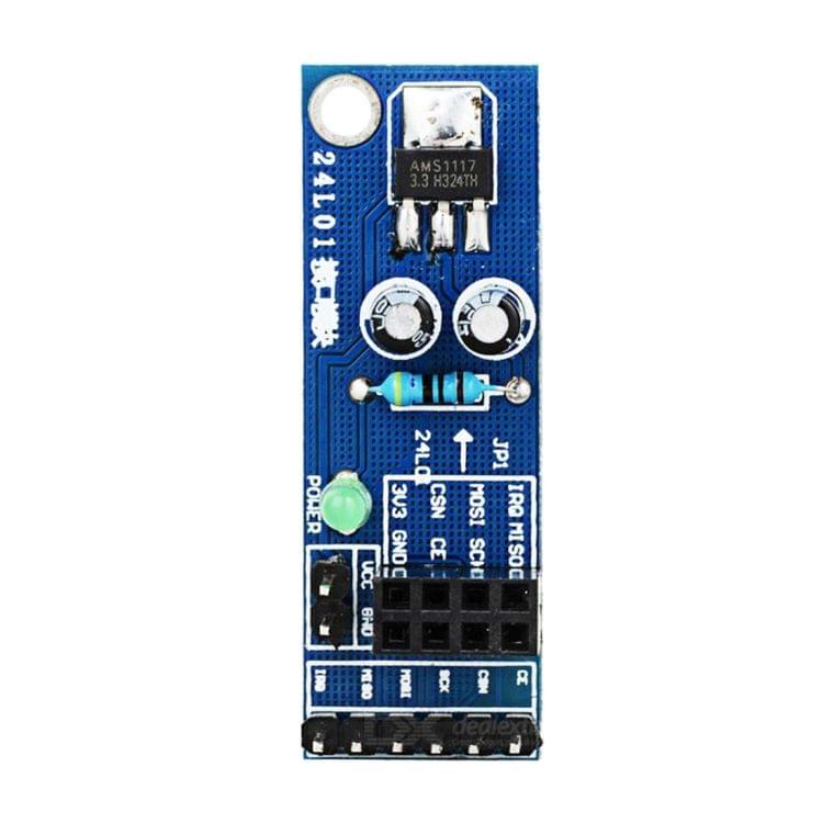 NRF24L01 Wireless Module With AMS1117 3.3V Stable Chip 8 Pin Socket Adapter Plate Board Converter for Arduino - Blue
