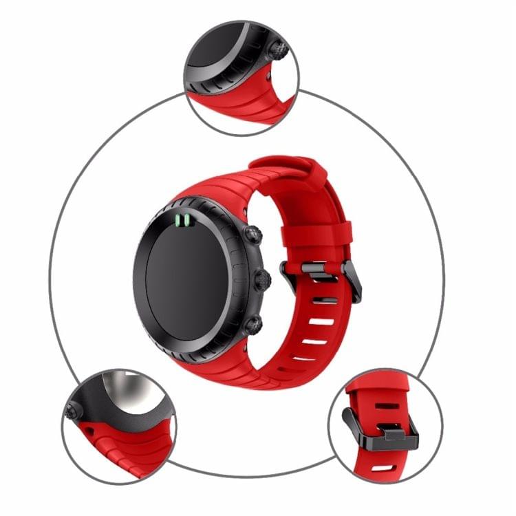 Smart Watch Silicone Wrist Strap Watchband for Suunto Core(Red)