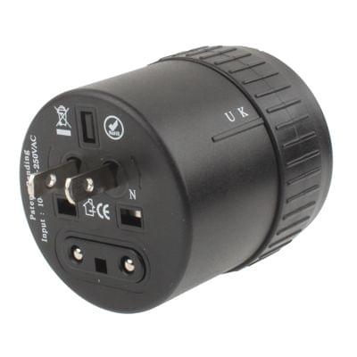 Universal Rotation Type US / EU / AU / UK Travel AC Power Adaptor Plug(Black)