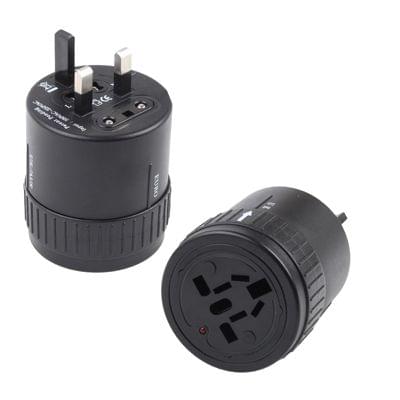 Universal Rotation Type US / EU / AU / UK Travel AC Power Adaptor Plug(Black)