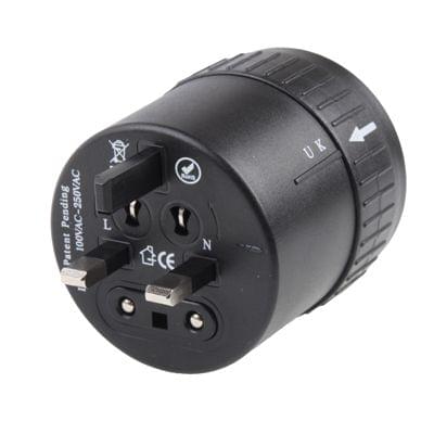 Universal Rotation Type US / EU / AU / UK Travel AC Power Adaptor Plug(Black)