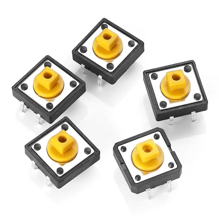 5 PCS LDTR-YJ030 Electrical Power Control 4-Pin Push Button Switches(Yellow)