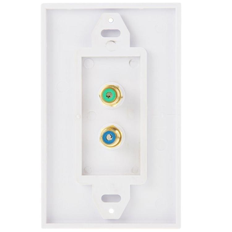 2 RCA Female Plugs Wall Plate Panel