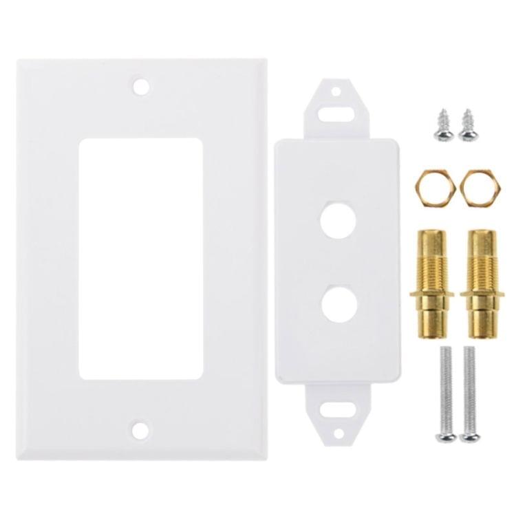 2 RCA Female Plugs Wall Plate Panel