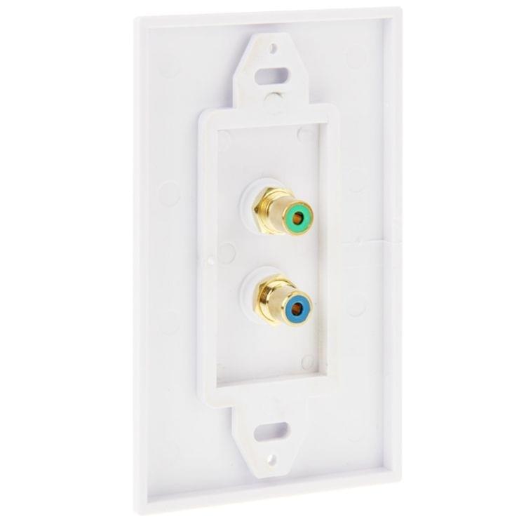 2 RCA Female Plugs Wall Plate Panel