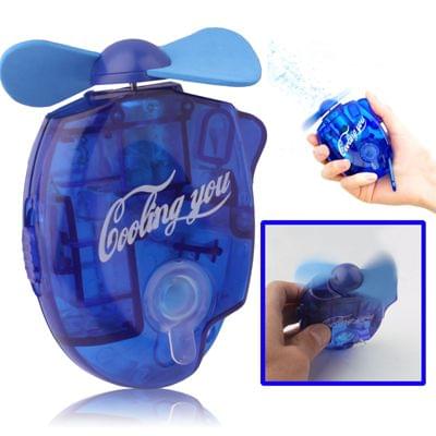 Mini Water Spray Fan with Powerful Safe Fan Blades, Size: About 109 x 73 x 27mm(Blue)