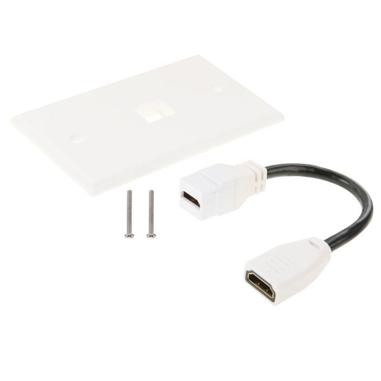 HDMI Female to HDMI Female Cable Wall Plate Panel, Cable Length: 18.5cm