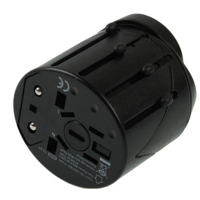All in 1 EU + AU + UK + US Plug Travel Universal Adaptor, Size: 60 x 58 x 56mm(Black)