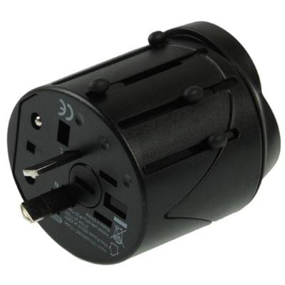 All in 1 EU + AU + UK + US Plug Travel Universal Adaptor, Size: 60 x 58 x 56mm(Black)