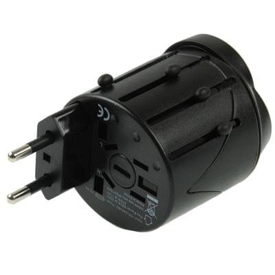 All in 1 EU + AU + UK + US Plug Travel Universal Adaptor, Size: 60 x 58 x 56mm(Black)