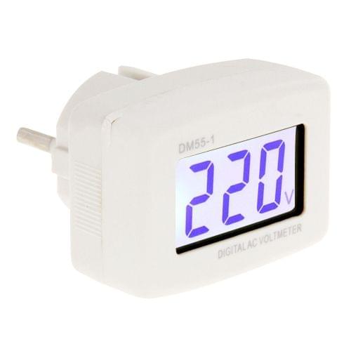 DM55-1 LCD AC Digital Voltage Meter Voltmeter, Measure Range: 110V-300V, EU Plug