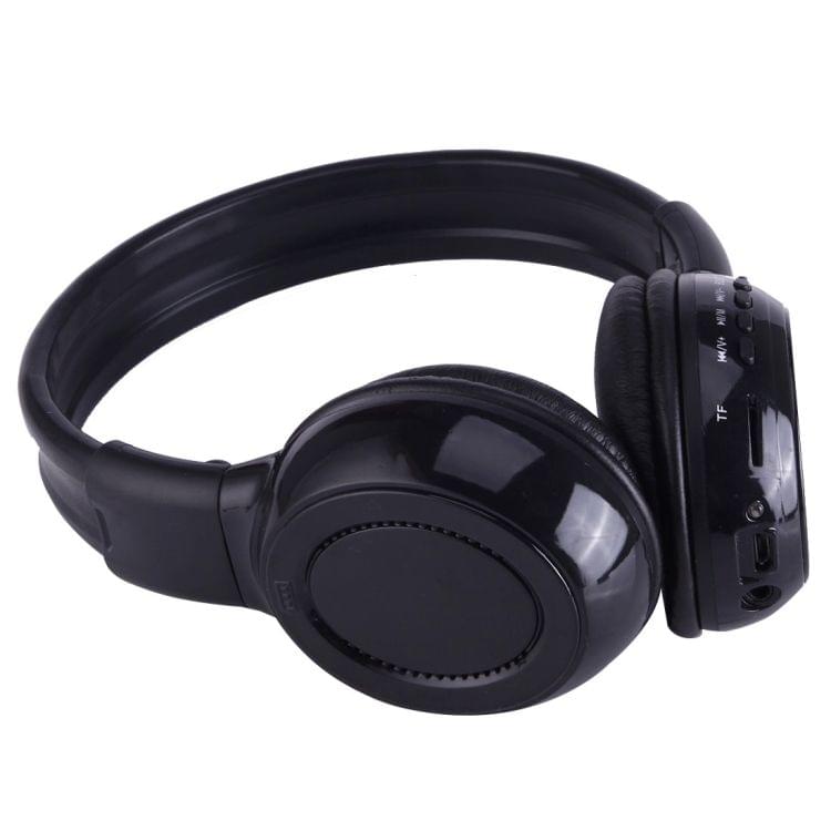 BS-N65 Headband Folding Stereo HiFi Wireless Headphone Headset with LCD Screen & TF Card Slot & LED Indicator Light & FM Function(Black)