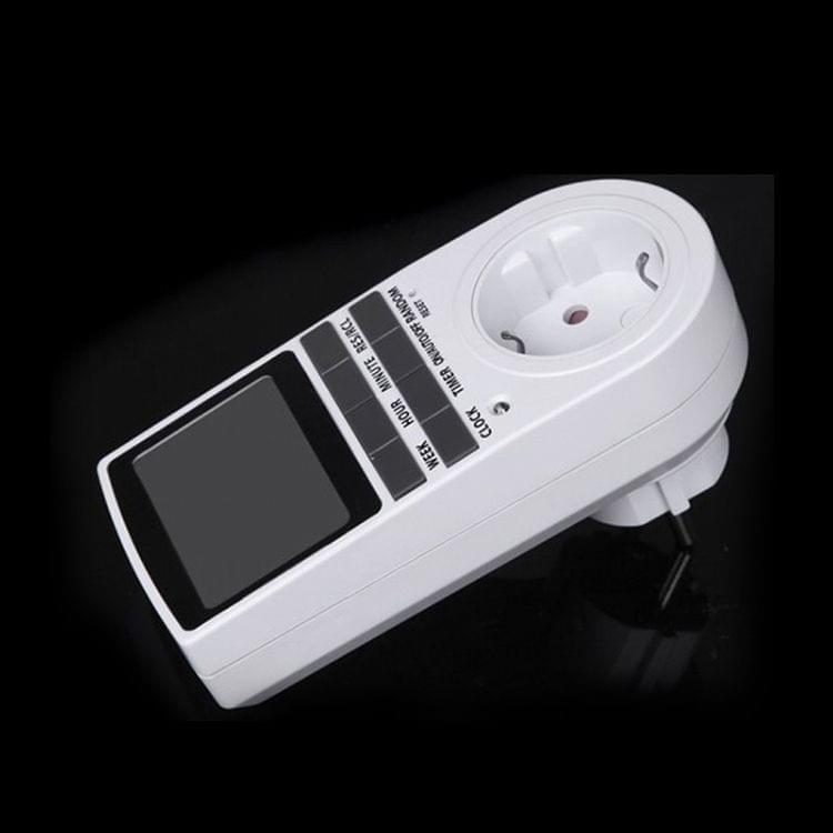 AC 230V Smart Home Plug-in LCD Display Clock Summer Time Function 12/24 Hours Changeable Timer Switch Socket, EU Plug