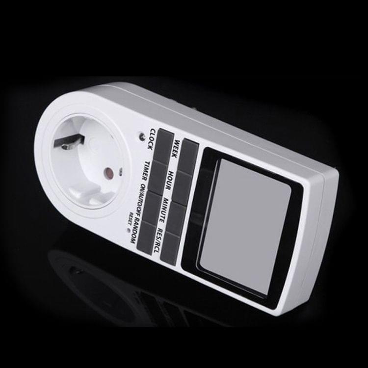 AC 230V Smart Home Plug-in LCD Display Clock Summer Time Function 12/24 Hours Changeable Timer Switch Socket, EU Plug