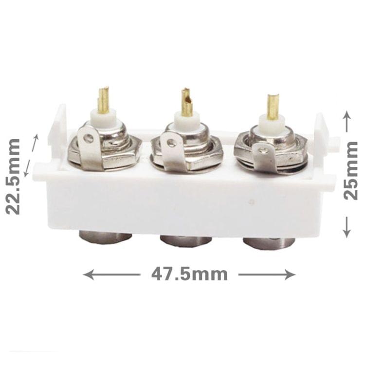 Welding Wall Plate Insert - 3 BNC Female Jack