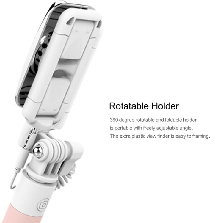 ROCK Mini Selfie Stick Monopod Extendable Handheld Holder with Wire Control & Mirror