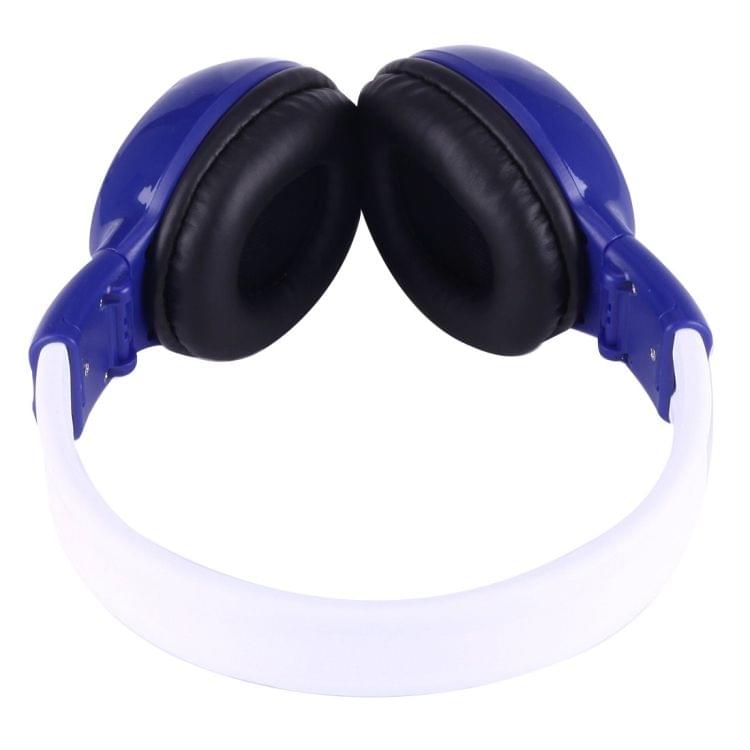 BS-N65 Headband Folding Stereo HiFi Wireless Headphone Headset with LCD Screen & TF Card Slot & LED Indicator Light & FM Function(Dark Blue)