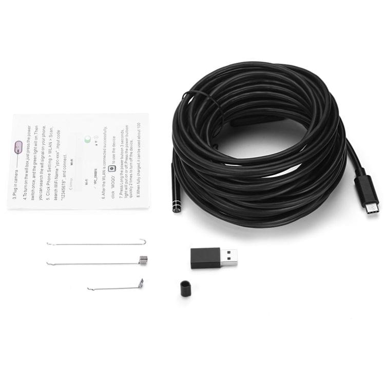 USB-C / Type-C Endoscope Waterproof IP67 Snake Tube Inspection Camera with 8 LED & USB Adapter, Length: 10m, Lens Diameter: 5.5mm