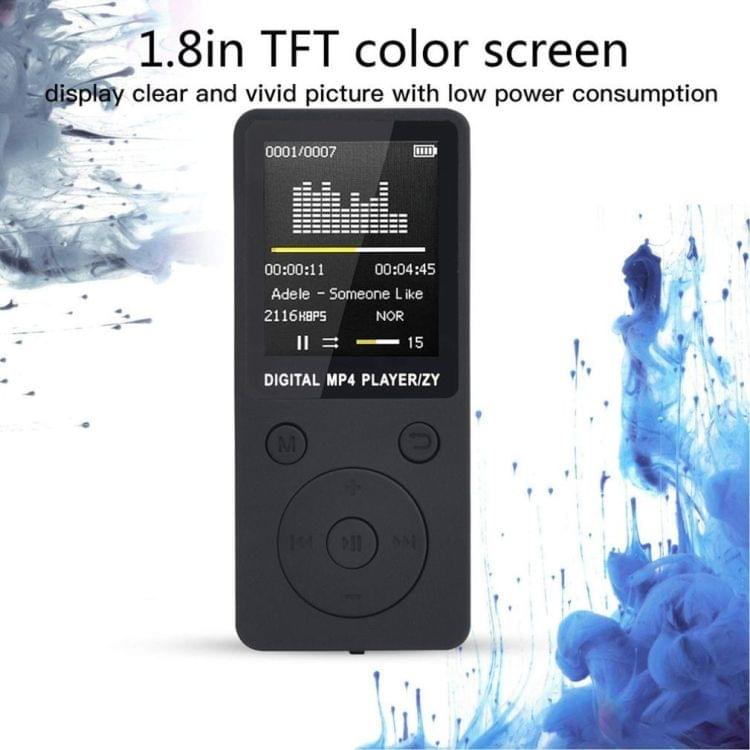 Portable MP4 Lossless Sound Music Player FM Recorder Walkman Player Mini Support Music, Radio, Recording, 3 No Memory(White)