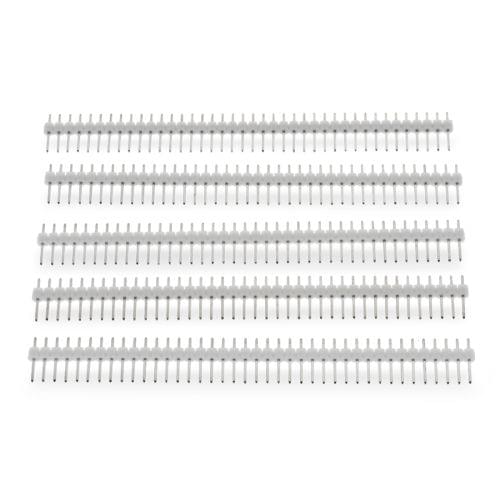 5 PCS 40-pin 2.54mm Breakaway Straight Male PCB Header(White)