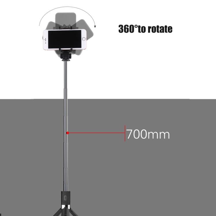 2 in 1 Foldable Bluetooth Shutter Remote Selfie Stick Tripod for iPhone and Android Phones(Black)