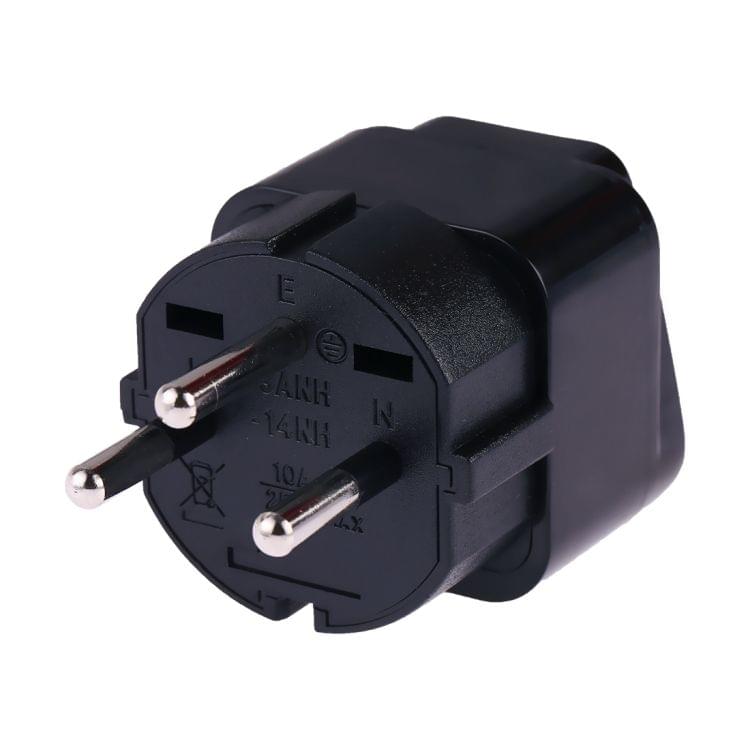 Portable Universal Socket to Israel Plug Power Adapter Travel Charger (Black)