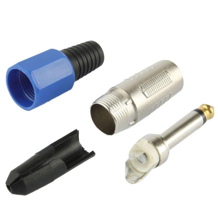 6.35mm Male Plug Microphone Patch Snake Cable TRS Connector Adapter