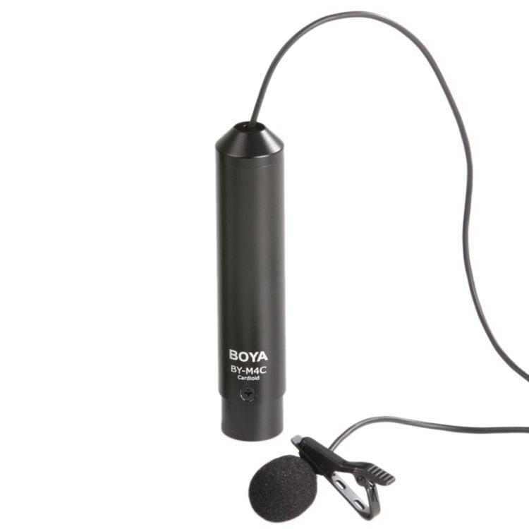 BOYA BY-M4C Professional Clip-On XLR Connector Lavalier Cardioid Condenser Microphone(Black)