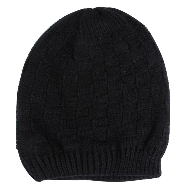 Square Textured Knitted Bluetooth Headset Warm Winter Hat with Mic for Boy & Girl & Adults(Black)