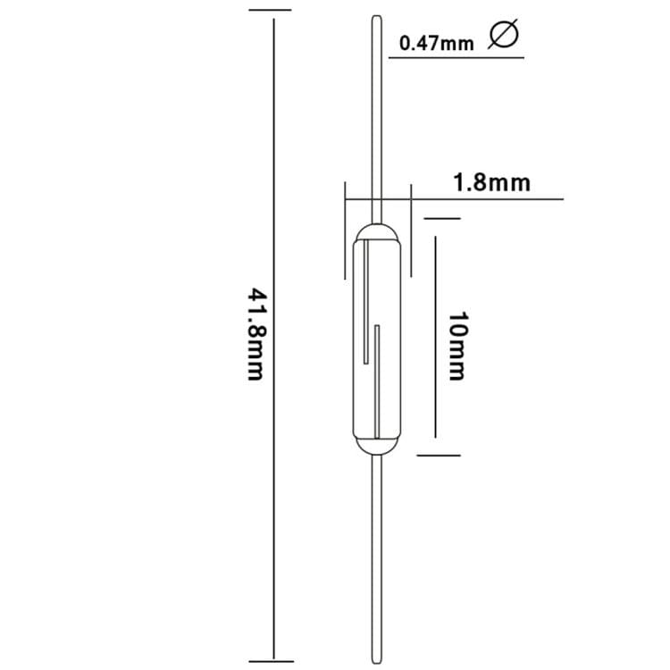 5 PCS 1.8 x 10mm Magnetic Reed Switch for DIY Project