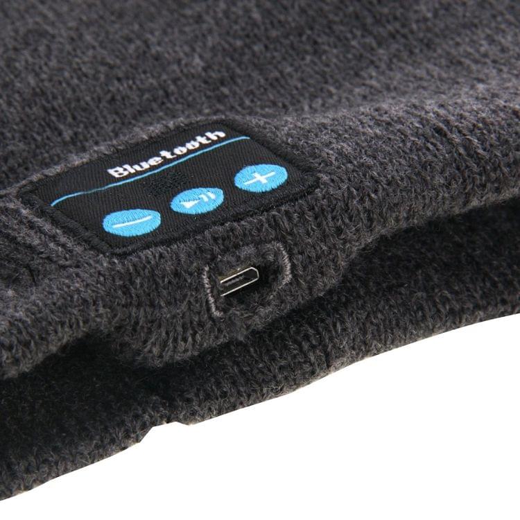 Knitted Bluetooth Headset Warm Winter Hat with Mic for Boy & Girl & Adults(Grey)