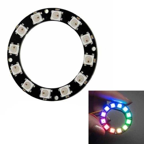 LDTR - Y00012 WS2812B 5050 LED Smart RGB Ring 50mm 12 Bit for Arduino - Black