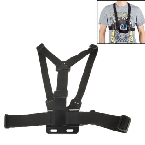 Extreme Sport Front Chest Elastic Belt Shoulder Strap Mount Holder for GoPro NEW HERO /HERO6 /5 /5 Session /4 Session /4 /3+ /3 /2 /1, Xiaoyi and Other Action Cameras(Black)