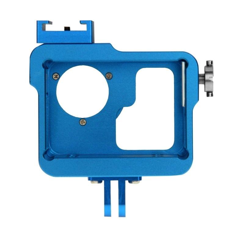 PULUZ Housing Shell CNC Aluminum Alloy Protective Cage with 37mm UV Lens Filter & Lens Cap for GoPro HERO3+ /3(Blue)