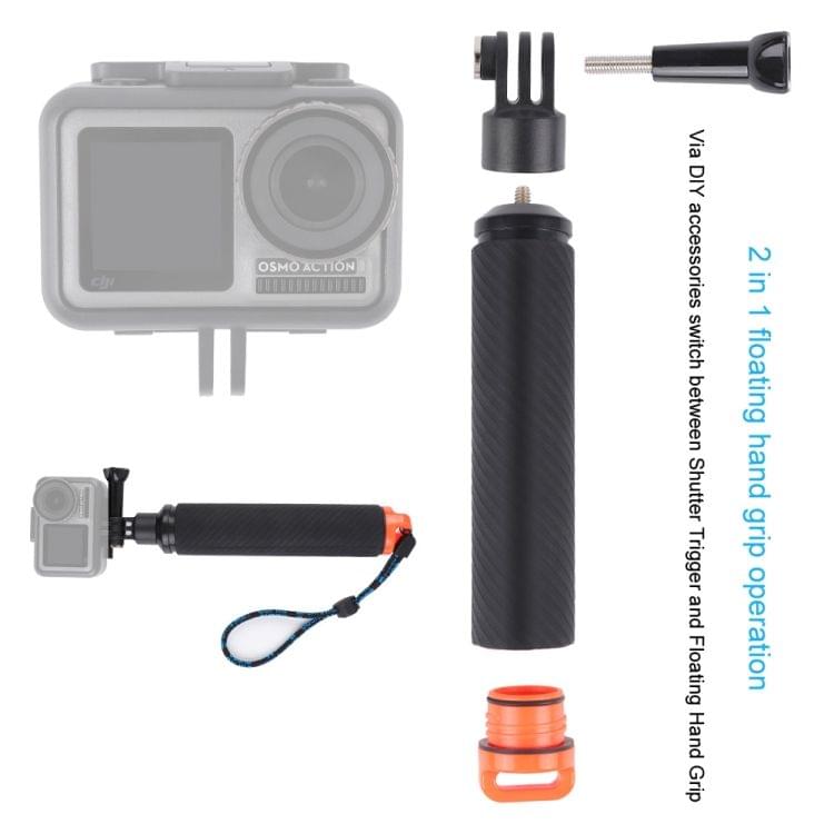 Shutter Trigger + Floating Hand Grip Diving Buoyancy Stick with Adjustable Anti-lost Strap & Screw & Wrench for DJI Osmo Action