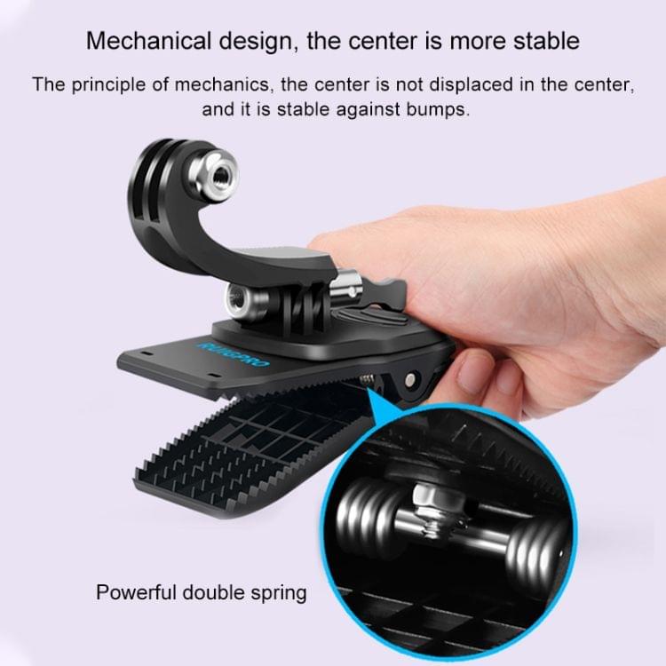 RUIGPRO 360 Degree Rotation J-Type Backpack Rec-Mounts Clip Clamp Mount with Screw for DJI Osmo Action, GoPro NEW HERO / HERO7 /6 /5 /4, and Other Action Cameras