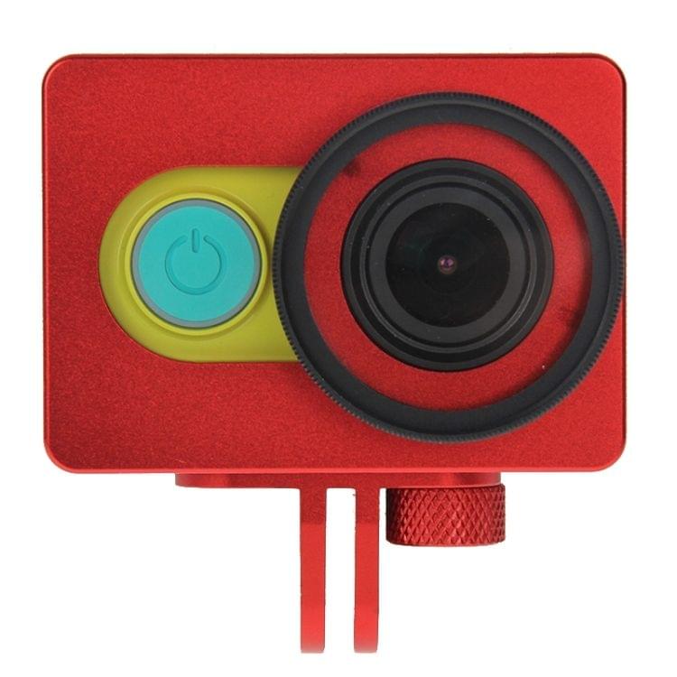 Housing Shell Metal Protective Cage with Mount Adapter + UV Lens Filter for Xiaoyi Sport Camera(Red)