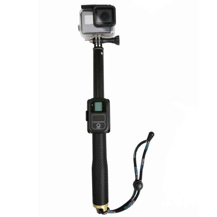 Handheld Aluminium Extendable Pole Monopod with Screw & Strap & Remote Control Buckle for GoPro HERO5 Session /5 /4 Session /4 /3+ /3 /2 /1, Xiaoyi Sport Cameras, Adjustment Length: 36-110cm(Gold)
