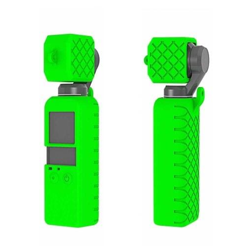 PULUZ 2 in 1 Diamond Texture Silicone Cover Case Set for DJI OSMO Pocket(Green)