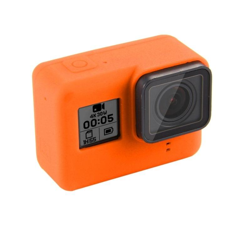 Silicone Protective Case with Lens Cover for GoPro HERO7 Black /7 White / 7 Silver /6 /5(Orange)