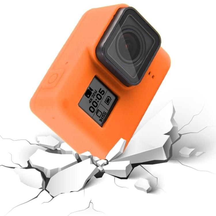 Silicone Protective Case with Lens Cover for GoPro HERO7 Black /7 White / 7 Silver /6 /5(Orange)